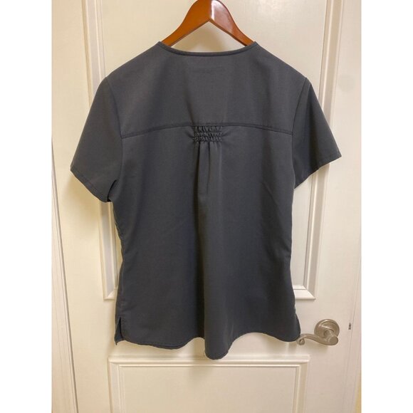 Grey’s Anatomy Charcoal Grey Scrub Uniform Set Size Large & Medium Petite Pants - Picture 4 of 9